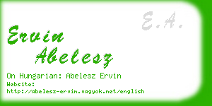 ervin abelesz business card